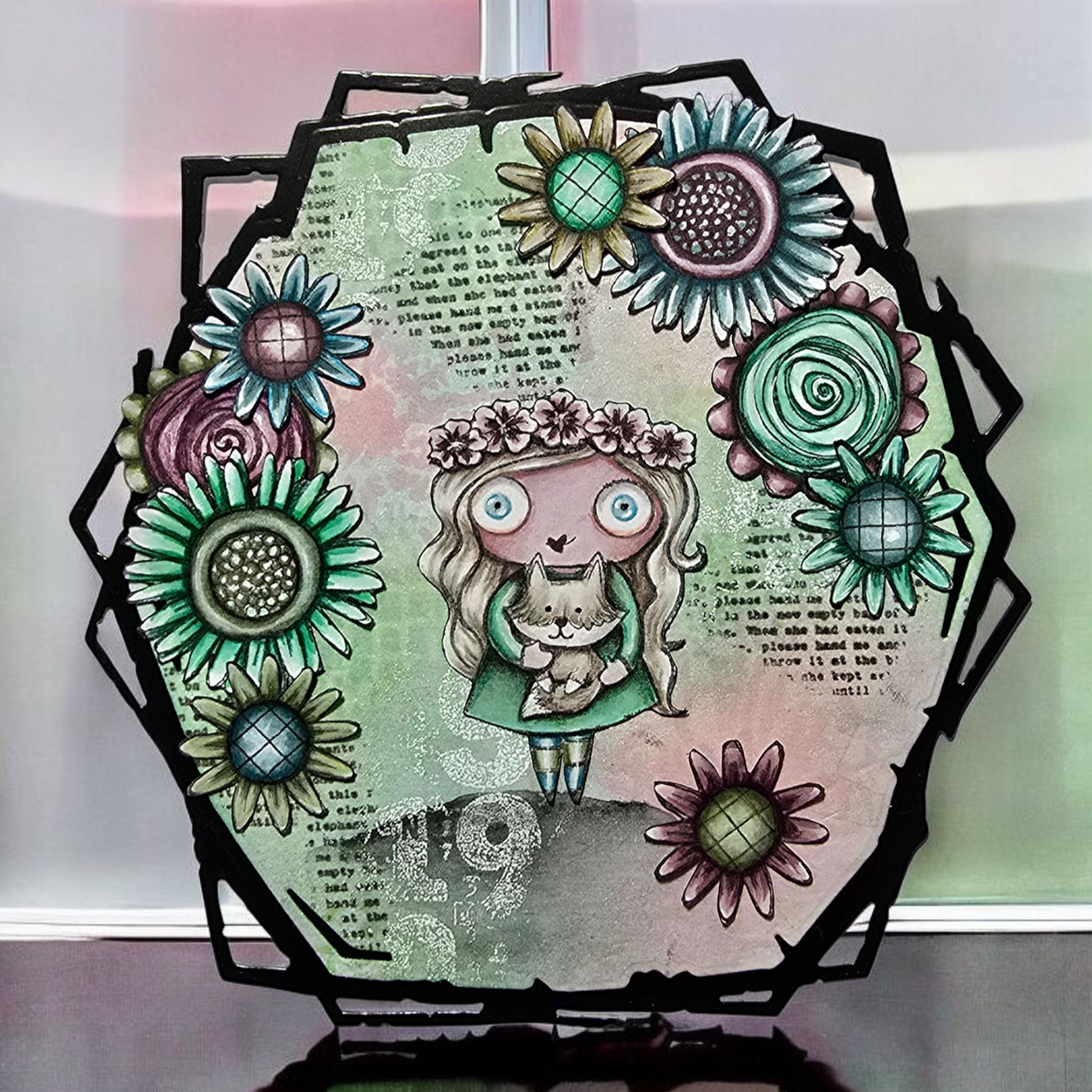 3 x A7 Stamps - Edison Glow, Garden Gears & Retro Scripts