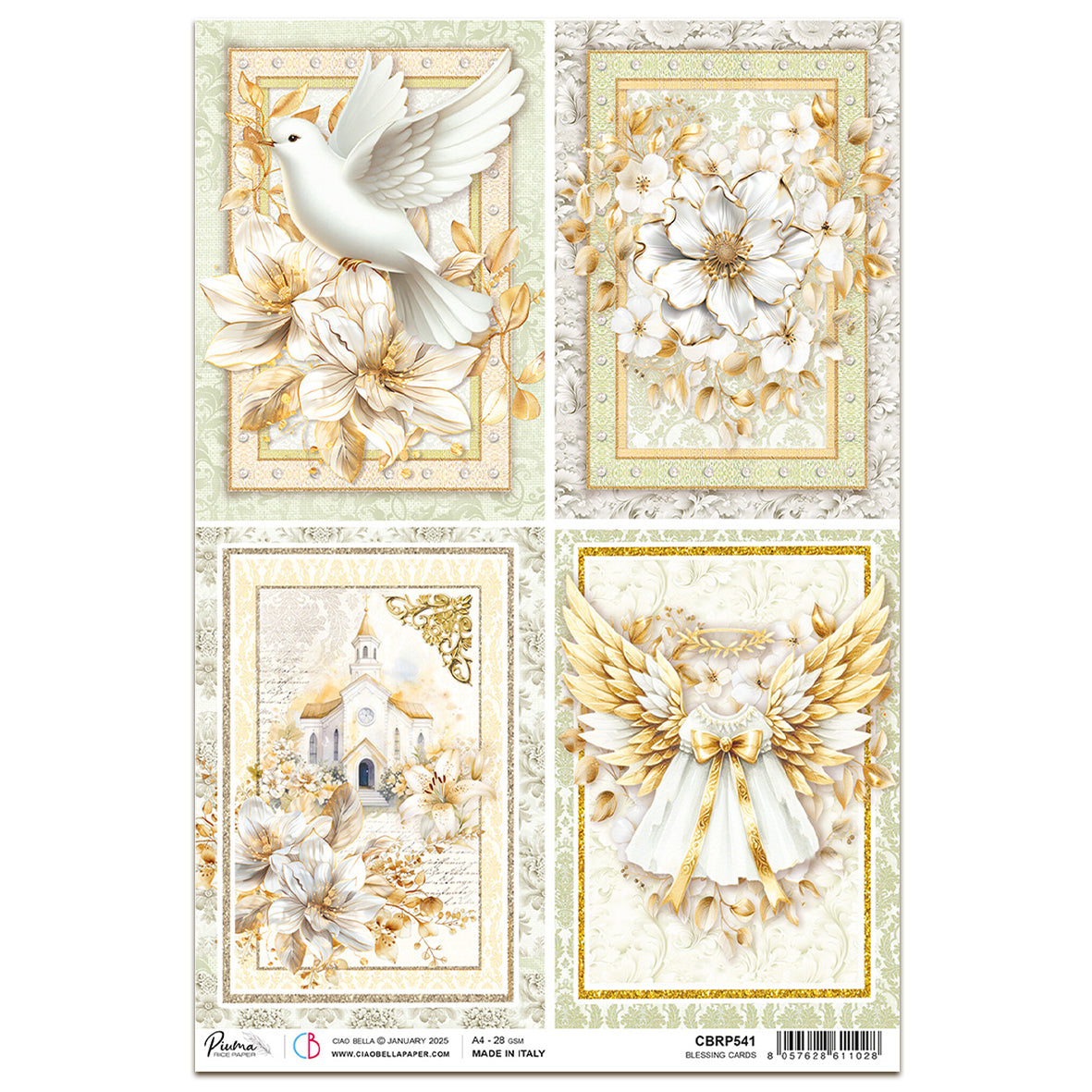 Ciao Bella Blessing Day A4 Rice Paper Blessing Cards (1pc)