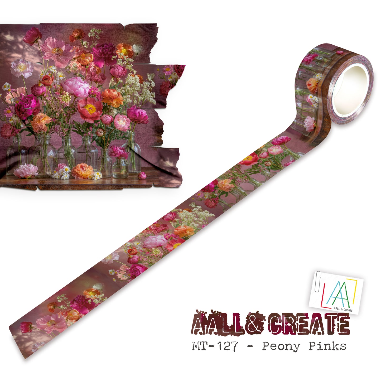 #MT-127 - Washi Tape - Peony Pinks (Layer-It-Up!)