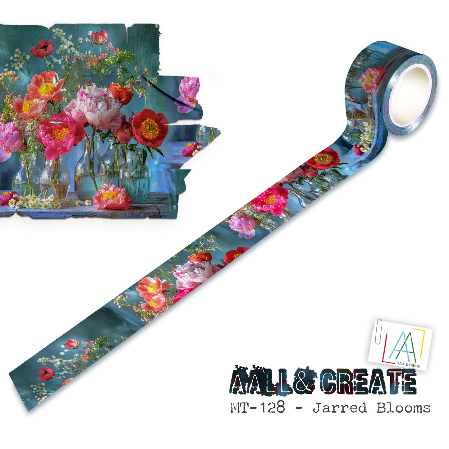 #MT-128 - Washi Tape - Jarred Blooms (Layer-It-Up!)
