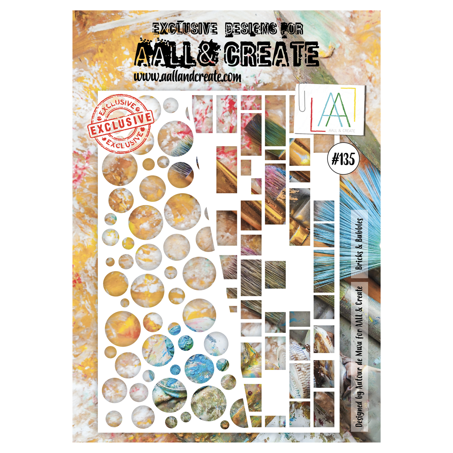 #135 - A4 Stencil - Bricks & Bubbles