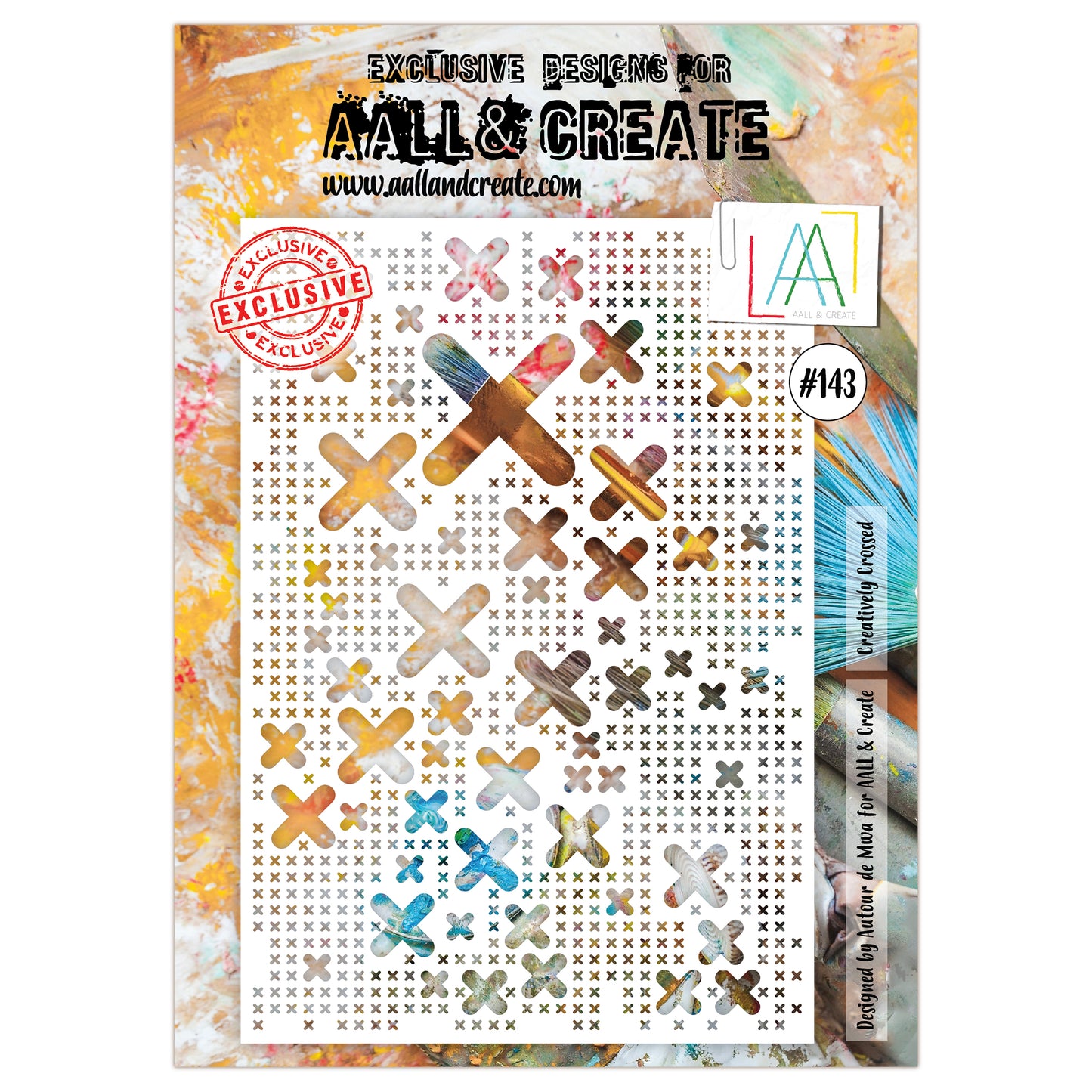 #143 - A4 Stencil - Creatively Crossed