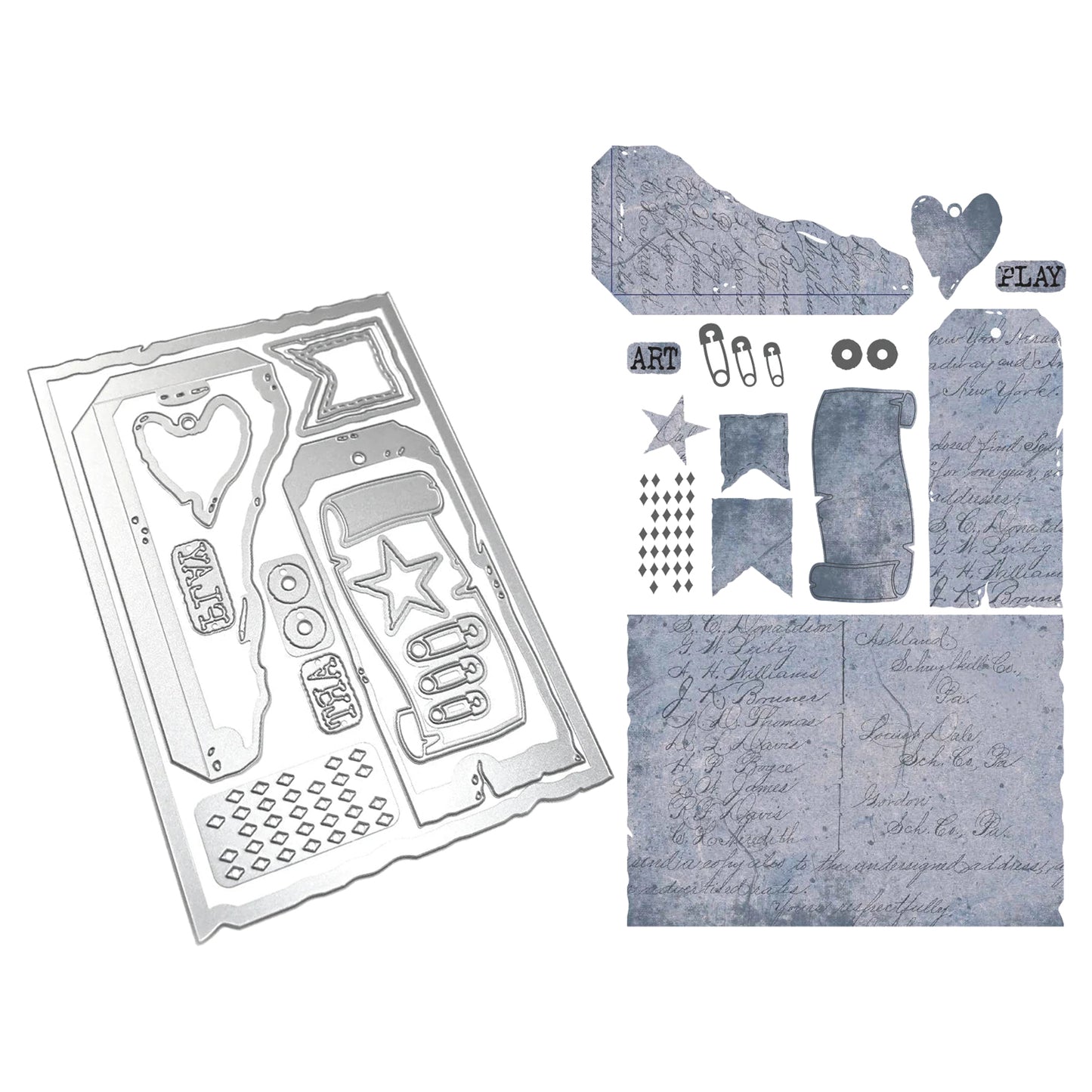 Elizabeth Craft Designs Mr. & Mrs. Dies Playful Grunge