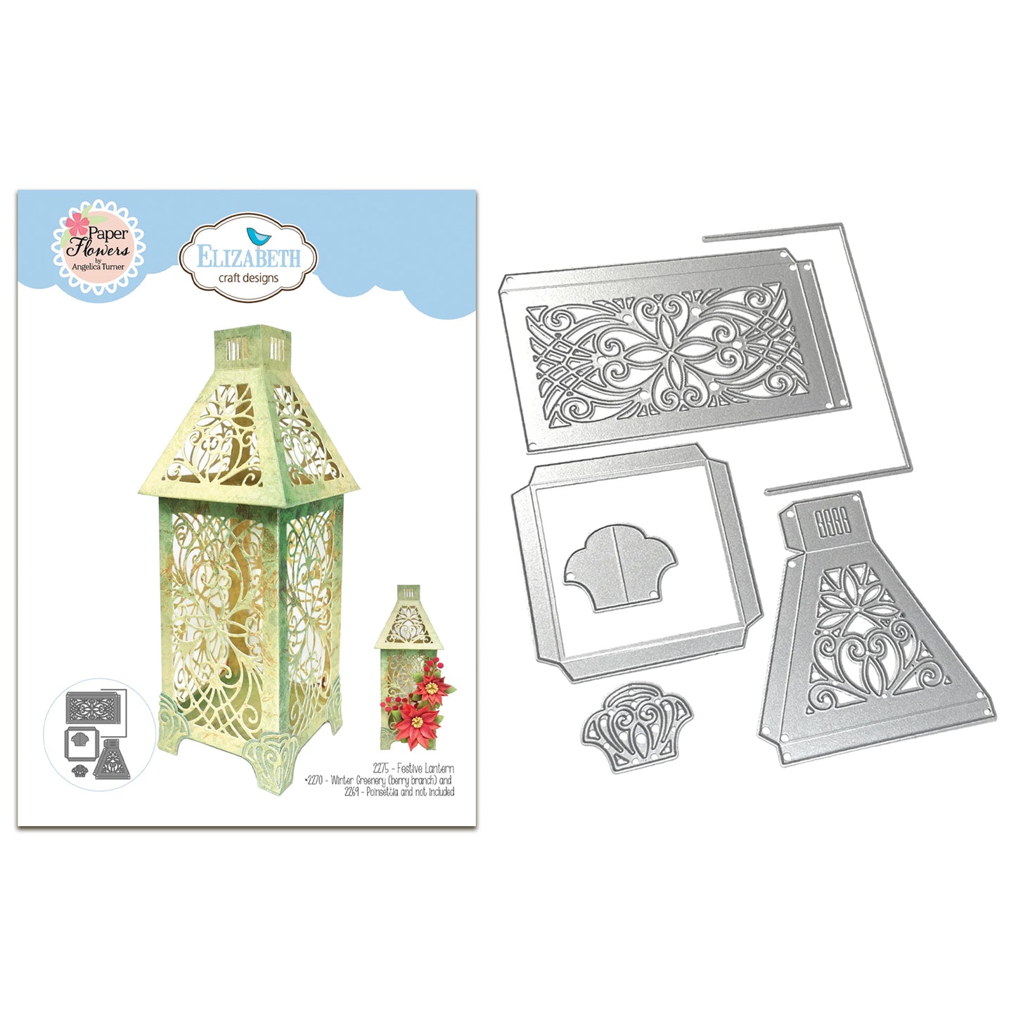 Elizabeth Craft Designs Festive Holly - Die Festive Lantern