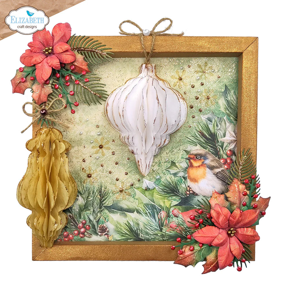 Elizabeth Craft Designs Festive Holly - Die Festive Ornaments