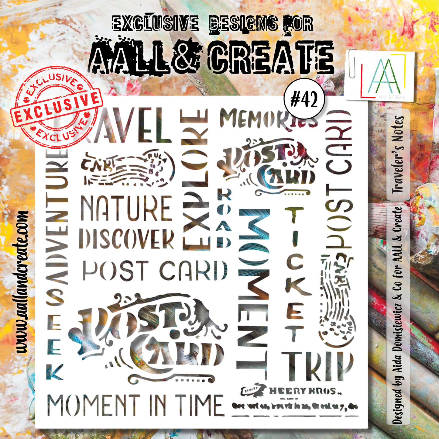 #42 - 6"x6" Stencil - Travelers Notes