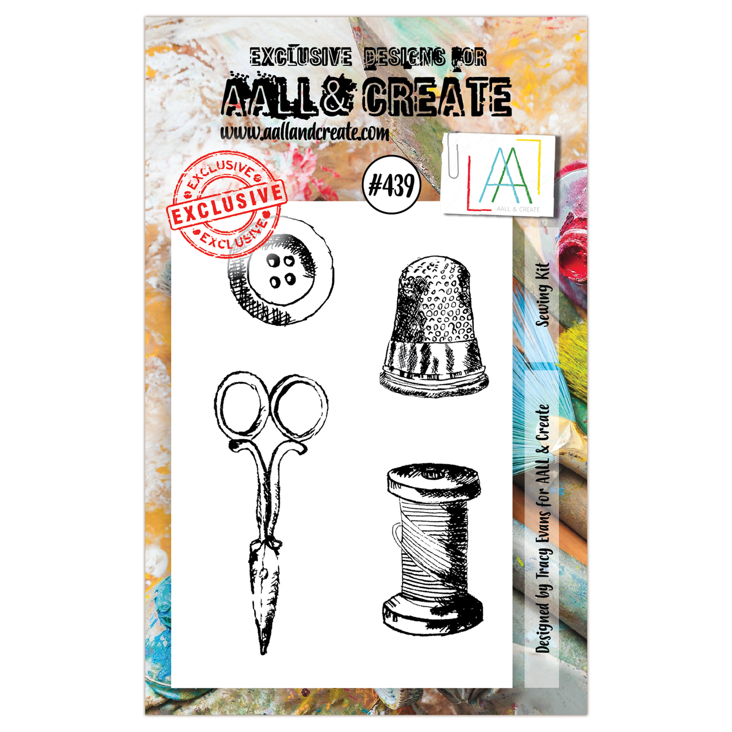 #439 - A7 Clear Stamp Set - Sewing Kit