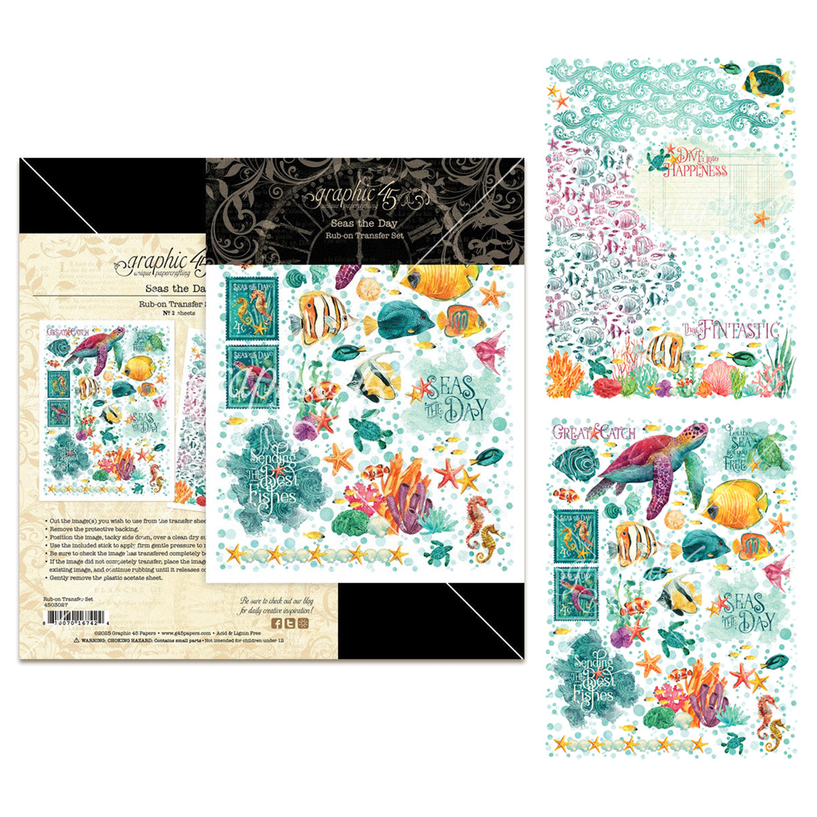 Graphic 45 Seas the Day Rub-On Transfers