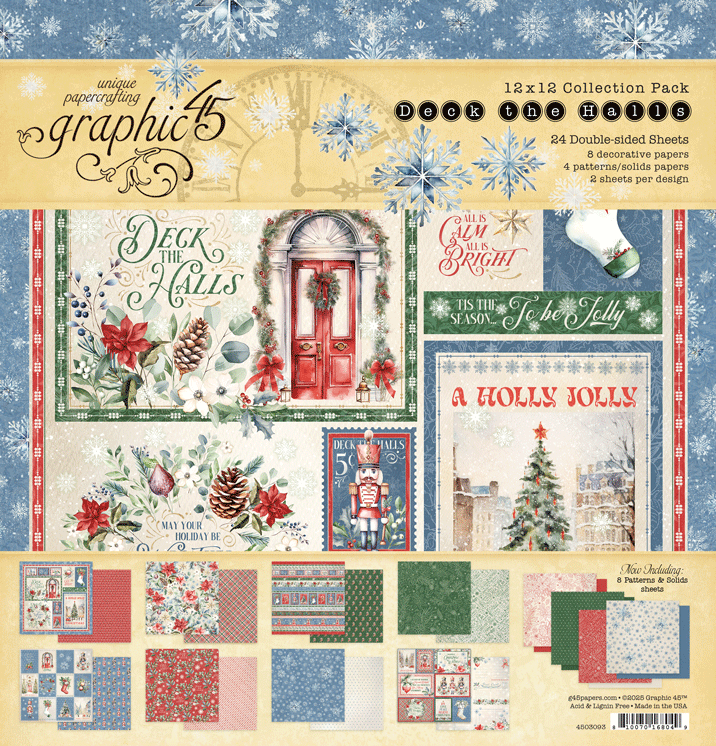 Graphic 45 Deck the Halls 12x12 Inch Collection Pack