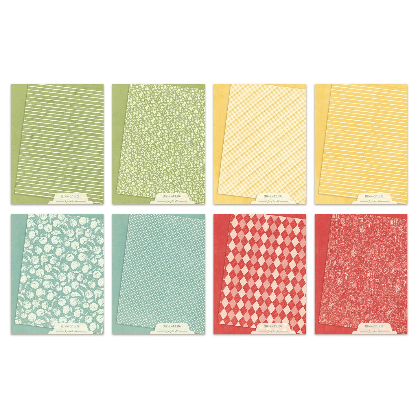 Graphic 45 Slice of Life 8,5x11 Inch Patterns & Solids Pack