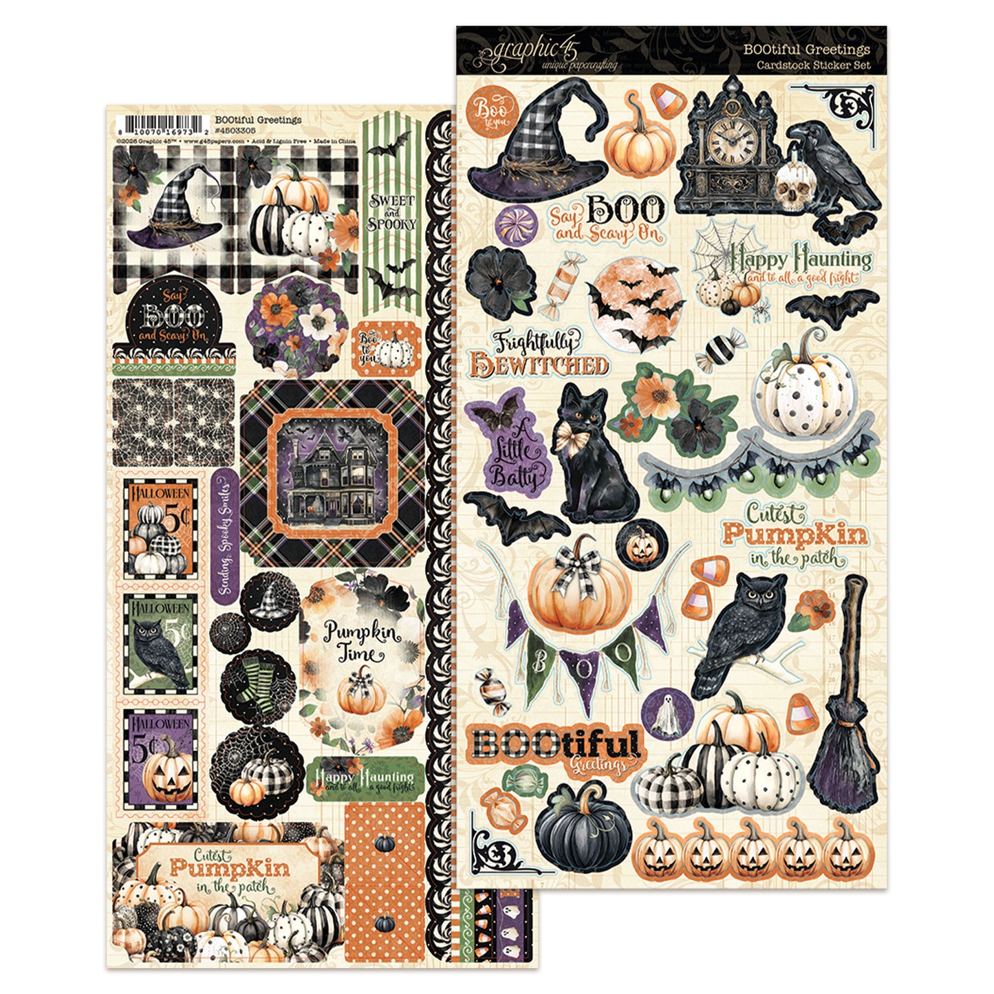 Graphic45 BOOtiful Greetings Sticker Set ~ Ship from 31st Aug
