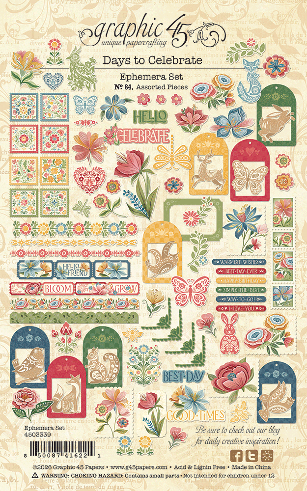 Graphic45 Days to Celebrate Ephemera Set Preorder*