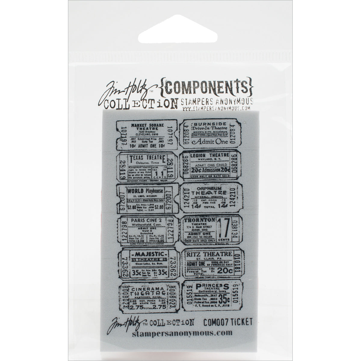 Stampers Anonymous Tim Holtz Cling Stamp 2.5"X3.5" - Ticket