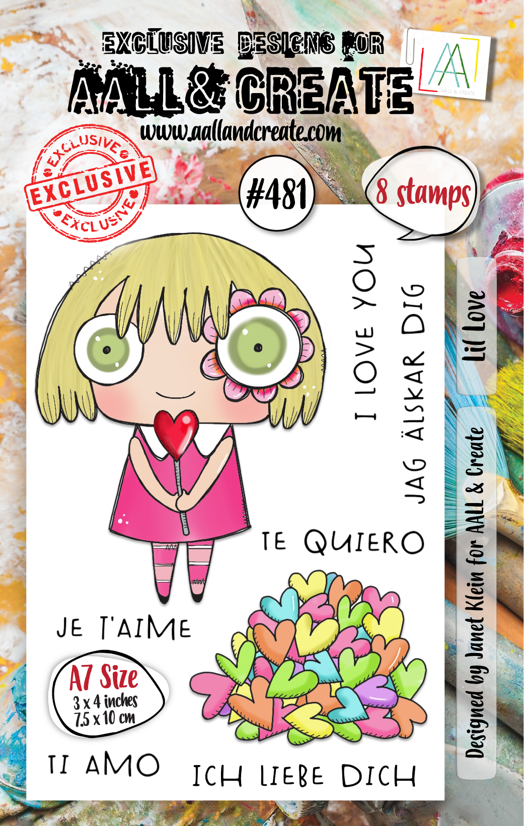 #481 - A7 Clear Stamp Set - Lil Love
