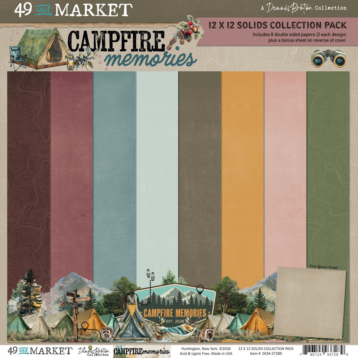 49 And Market Campfire Memories 12x12 Inch Solids Collection Pack by Dennis Bruton