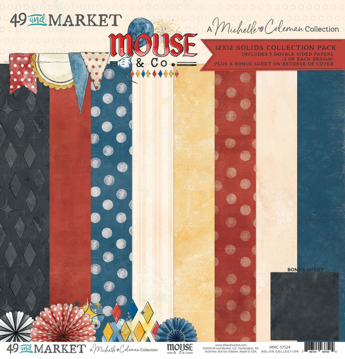 49 And Market Mouse & Co. 12x12 Inch Solids Collection Pack by Michelle Coleman