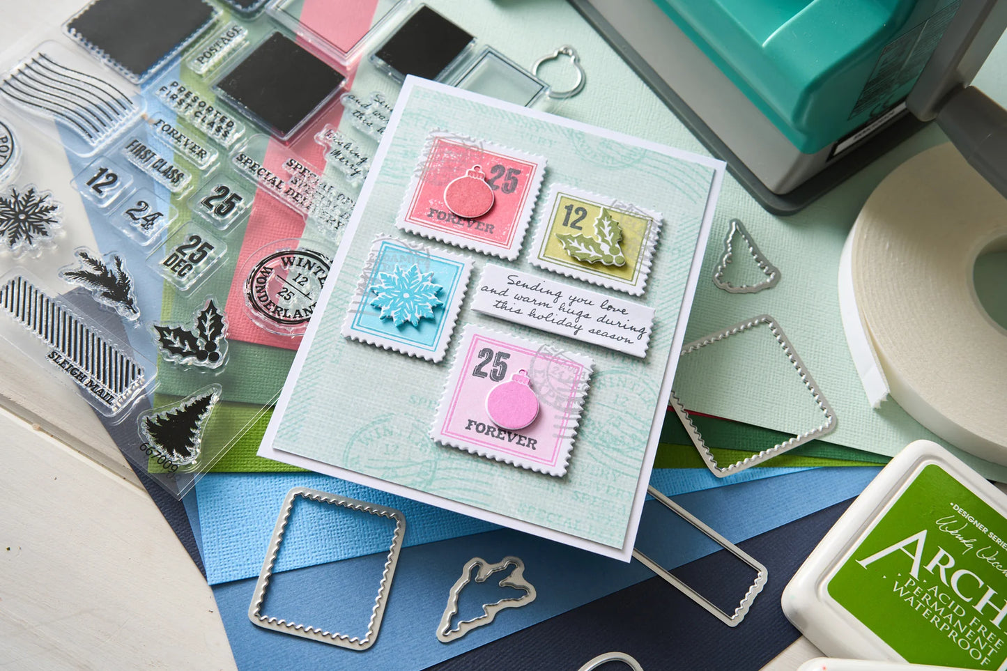 Sizzix Clear Stamps Set 27PK w/11PK Framelits Special Delivery by 49 and Market
