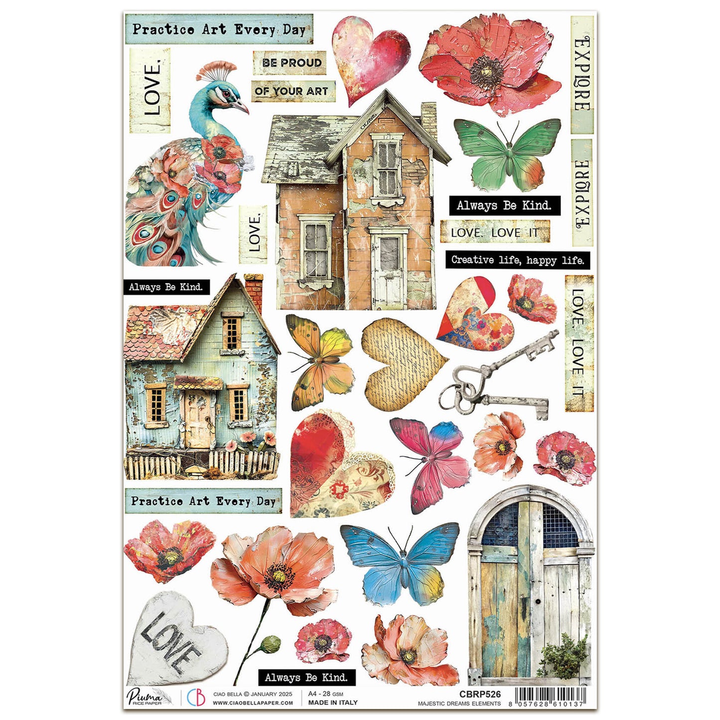Ciao Bella Majestic Dream Rice Paper A4 Majestic Dreams Elements (1pc)