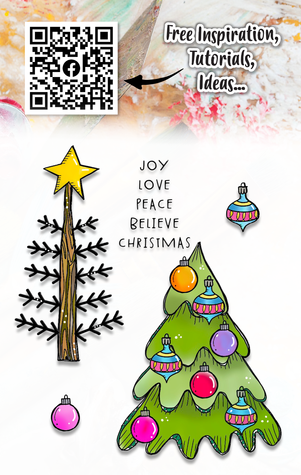 #609 - A7 Clear Stamp Set - Oh Christmas Tree