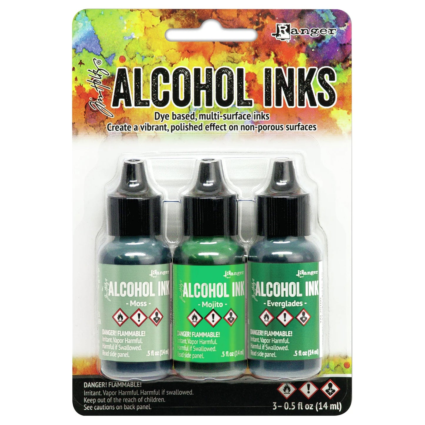 Ranger Tim Holtz Alcohol Ink .5oz 3 Pcs - Mint / Green Spectrum