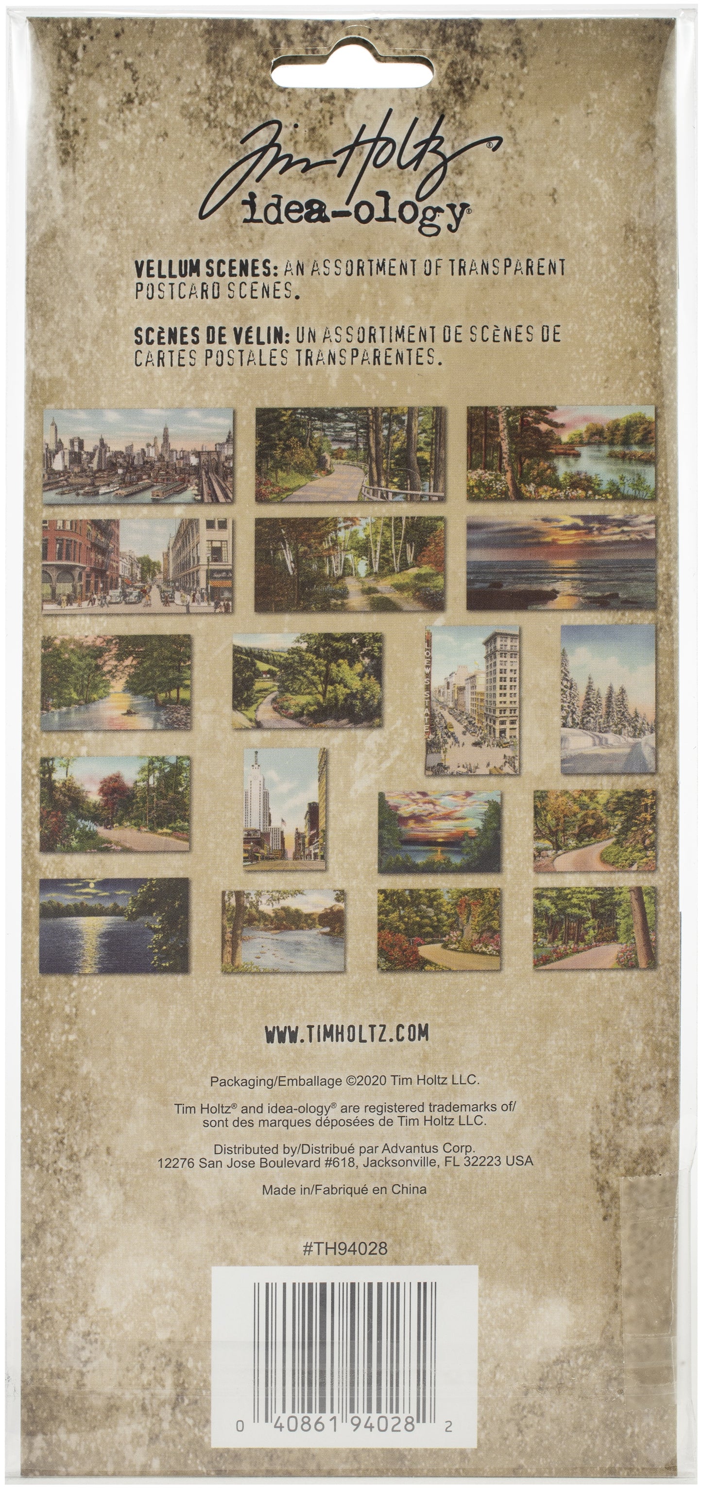 Idea-ology Tim Holtz Vellum Scenes-18 Pieces