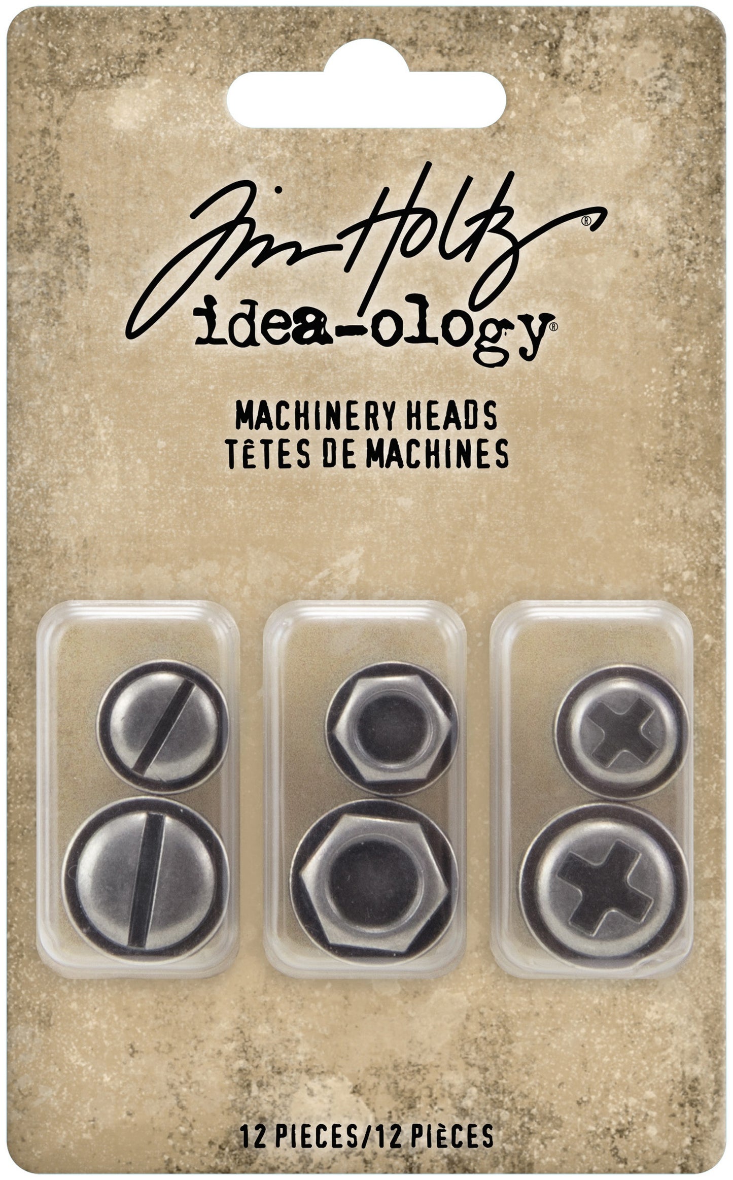 Idea-ology Tim Holtz Metal Adornments 6 Pcs - Machinery Heads