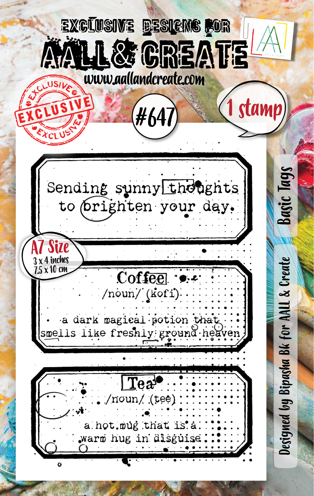 #647 - A7 Clear Stamp Set - Basic Tags