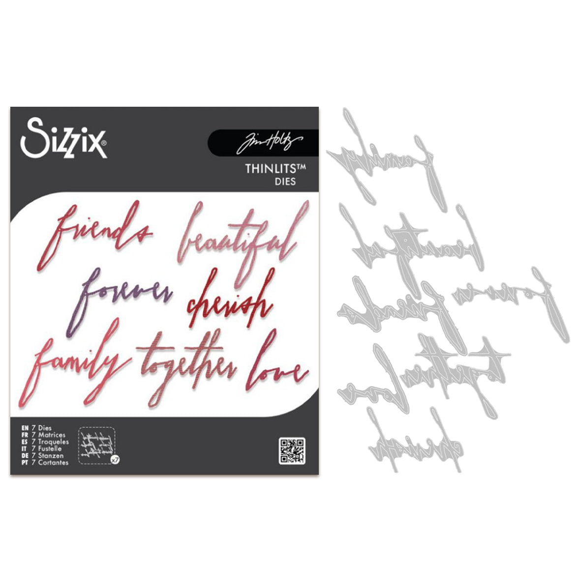 Sizzix Thinlits Die by Tim Holtz Handwritten Love (7pcs)