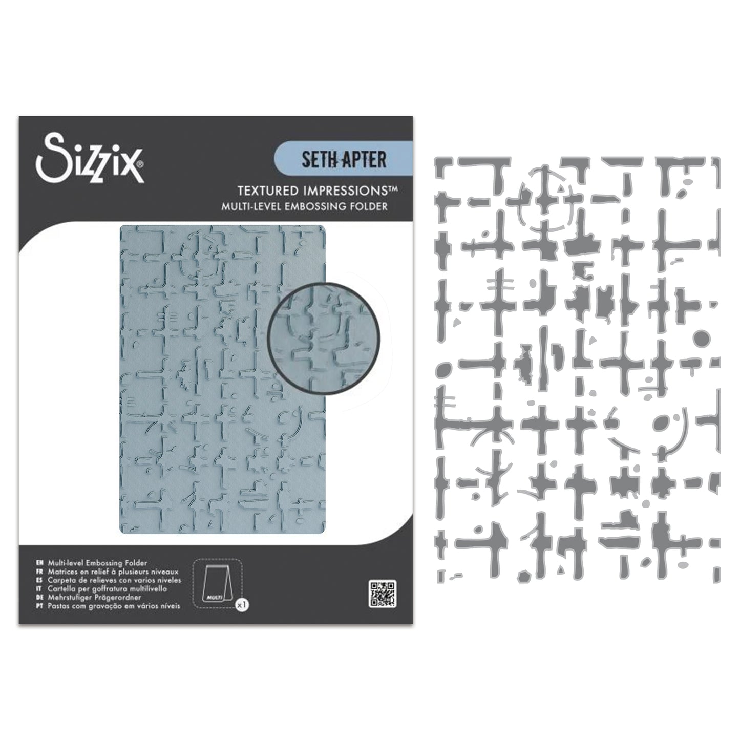 Sizzix Multi-Level Embossing Folder by Seth Apter Grid Graph