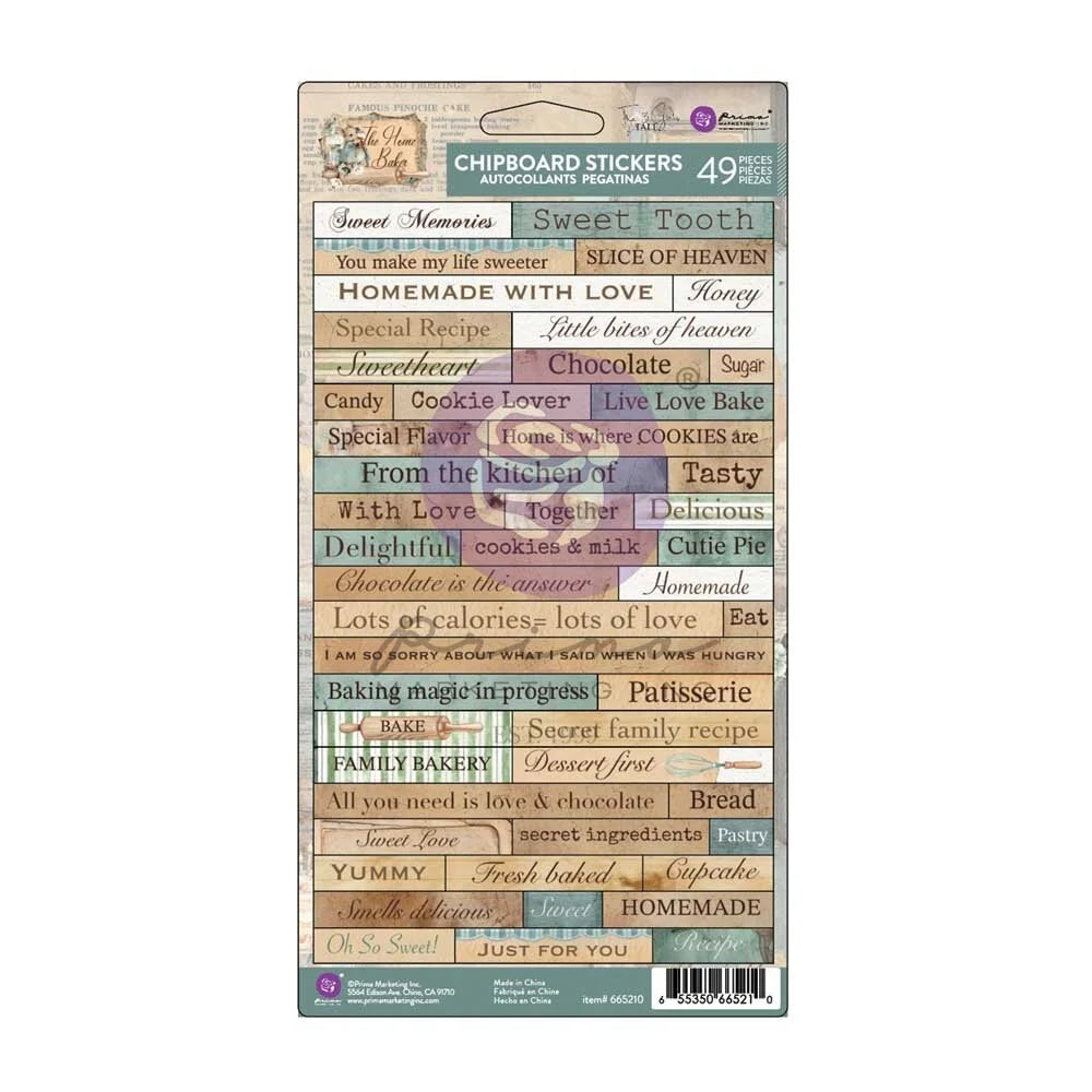 Prima Marketing The Home Baker Chipboard Stickers