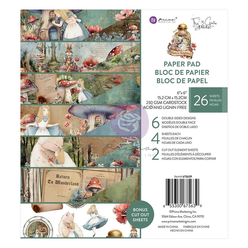Prima Marketing Return To Wonderland 6x6 Inch Paper Pad