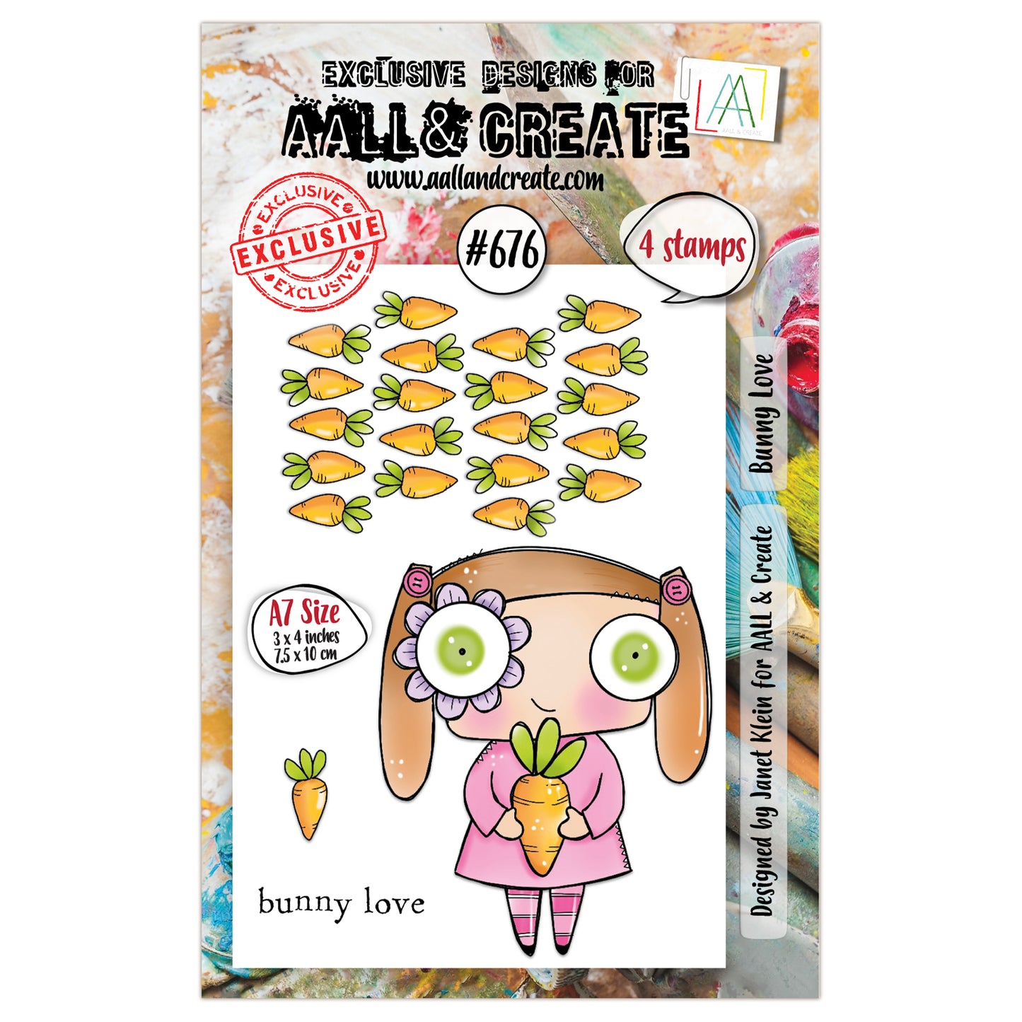 #676 - A7 Clear Stamp Set - Bunny Love