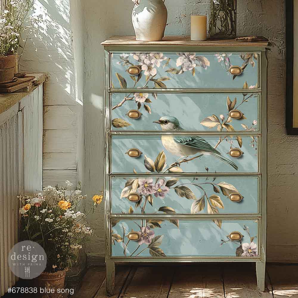 Re-design with Prima Blue Song A1 Decoupage Fiber