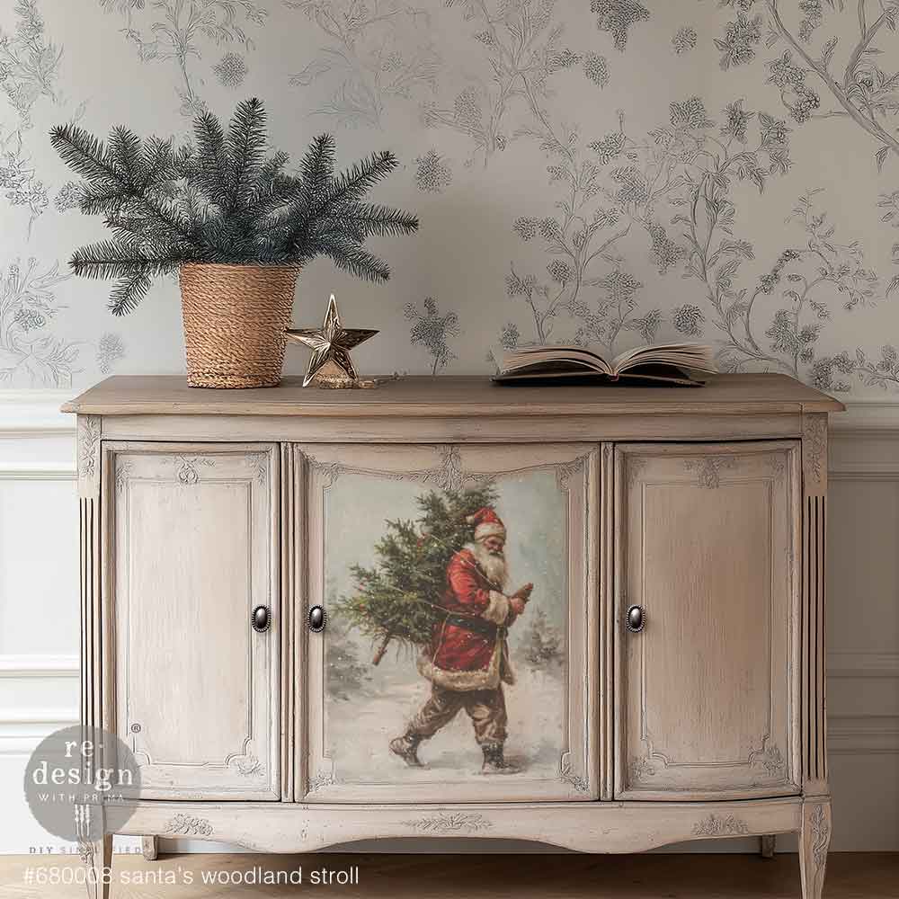 Re-design with Prima Santa'S Woodland Stroll A3 Decoupage Fiber Pack (3pcs)