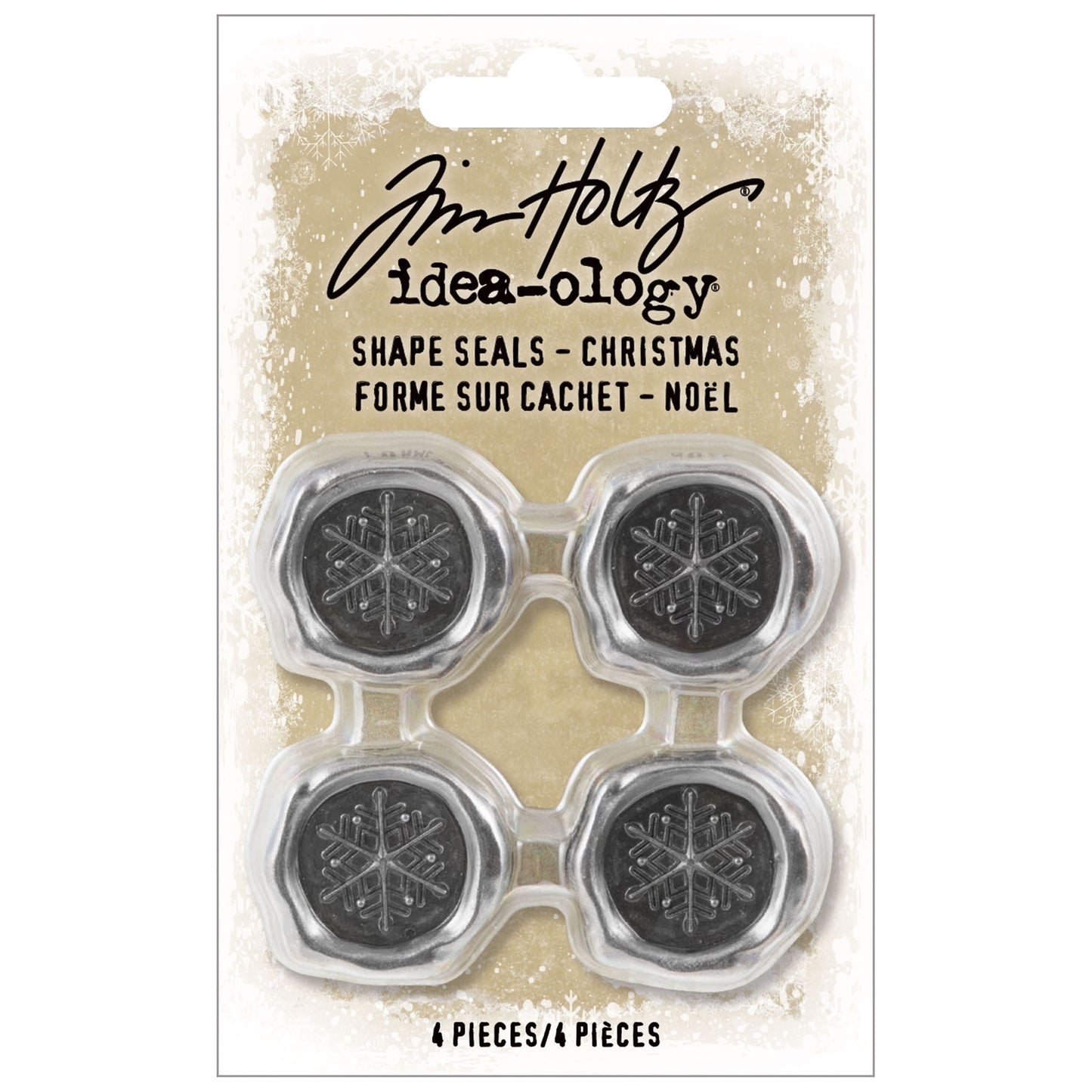 Idea-ology Tim Holtz Metal Shape Seals 4 Pcs - Christmas