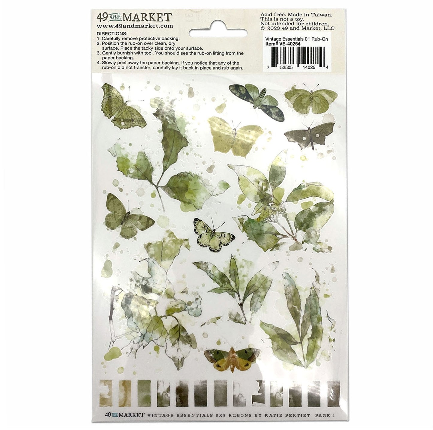 49 And Market Vintage Bits Essential Rub-Ons 6"X8" 2 Sheets - Vintage Essentials 01