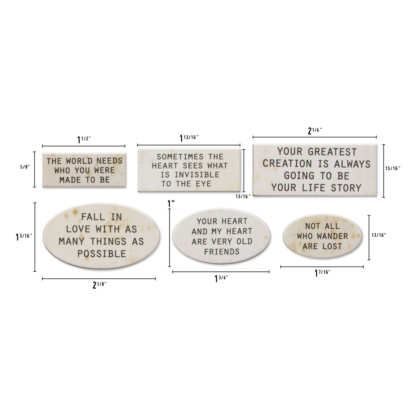 Idea-ology Tim Holtz Chipboard Quote Chips 48 Pcs - Labels