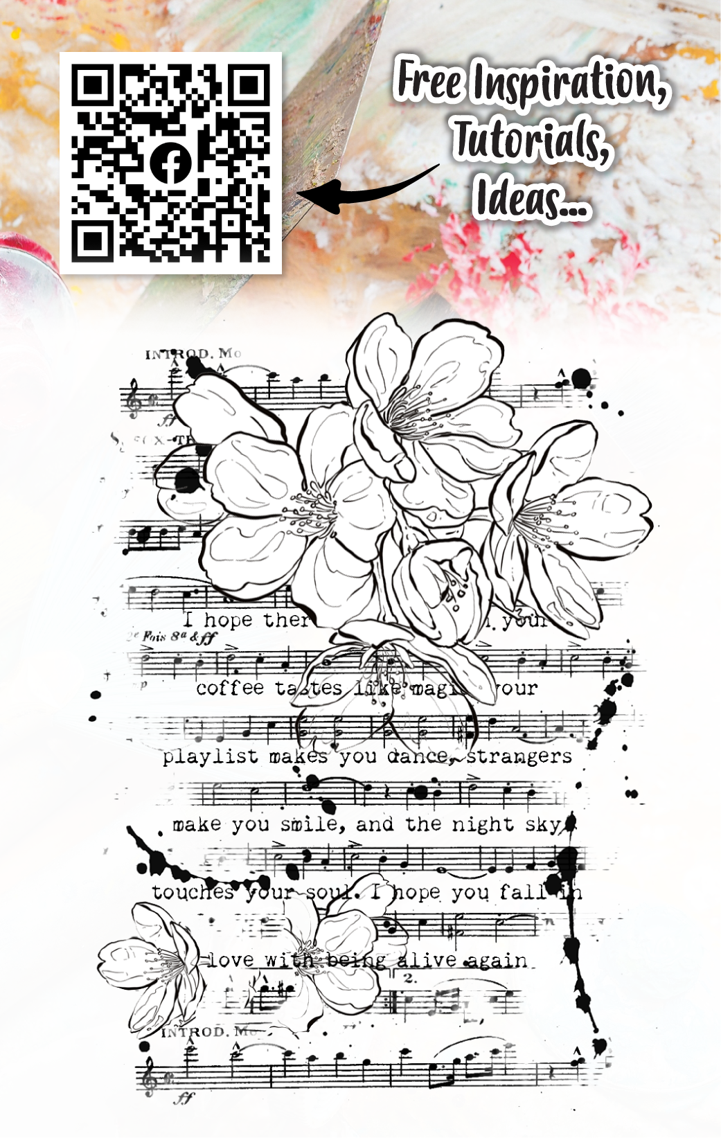 #686 - A7 Clear Stamp Set - Poetic Lyrics