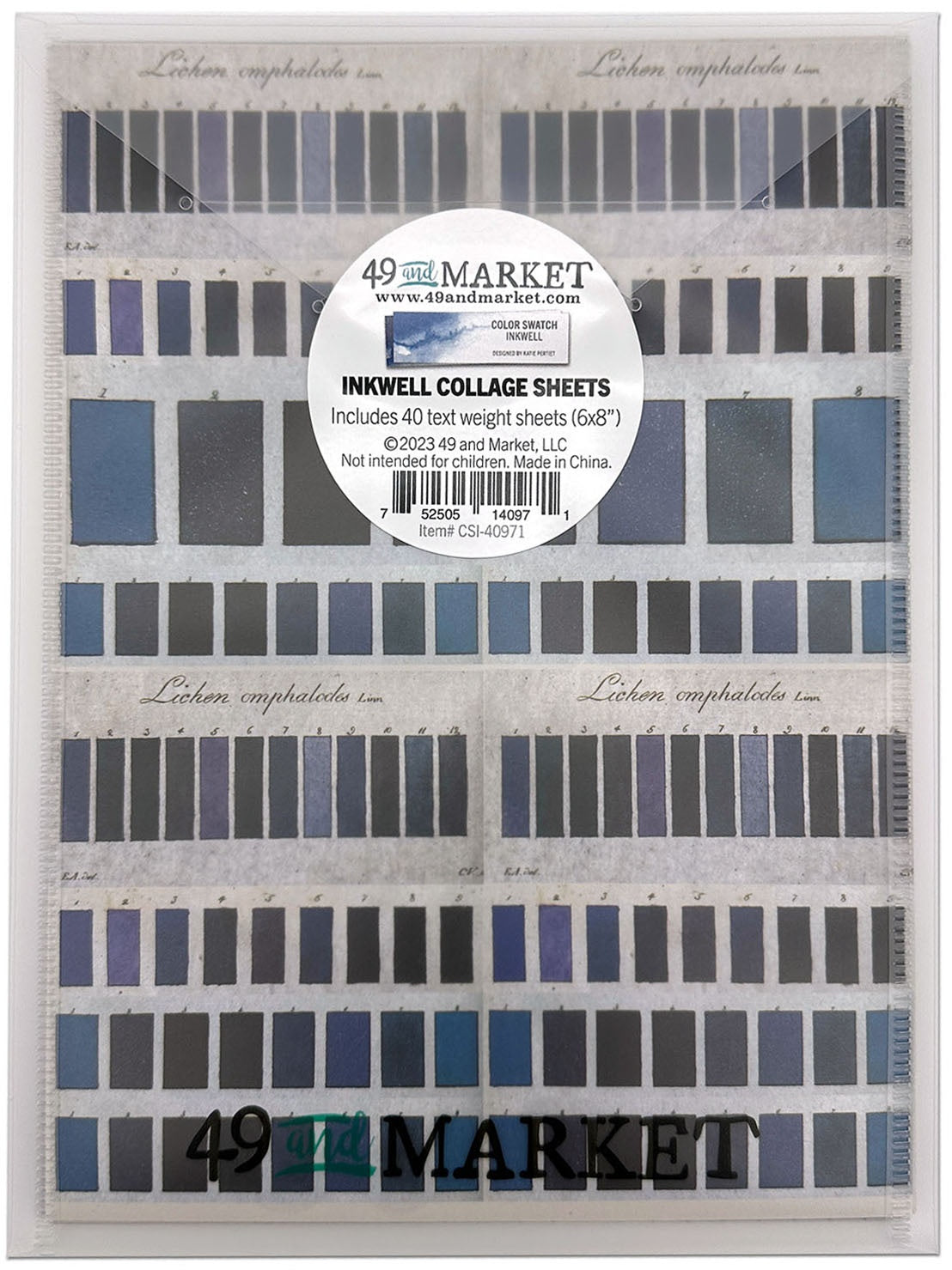 49 And Market Color Swatch: Inkwell Collage Sheets 6"X8" - 40 Pcs