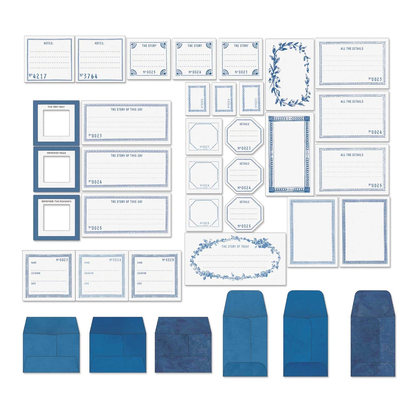49 And Market Color Swatch: Inkwell Envelope Bits - 37 Pcs
