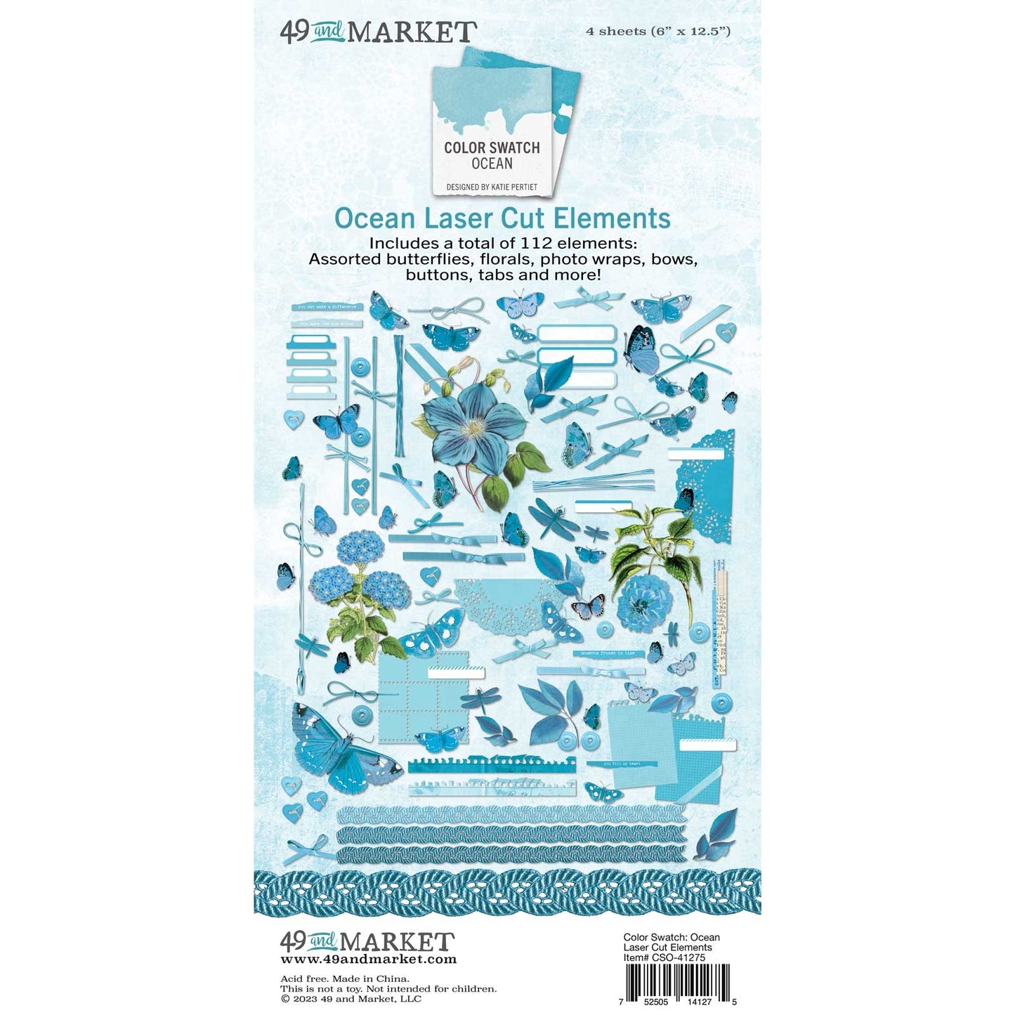 49 And Market Color Swatch: Ocean Laser Cut Outs - Elements