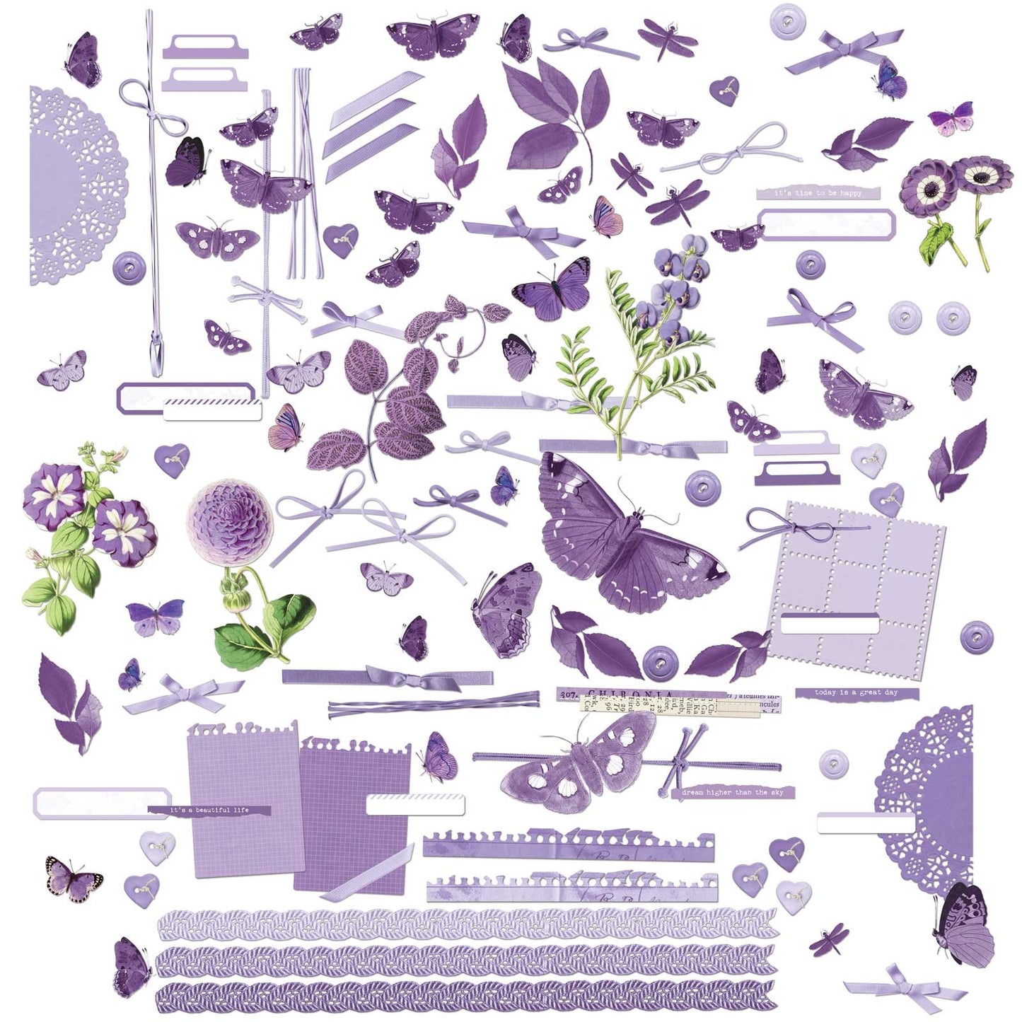 49 And Market Color Swatch: Lavender Laser Cut Outs - Elements