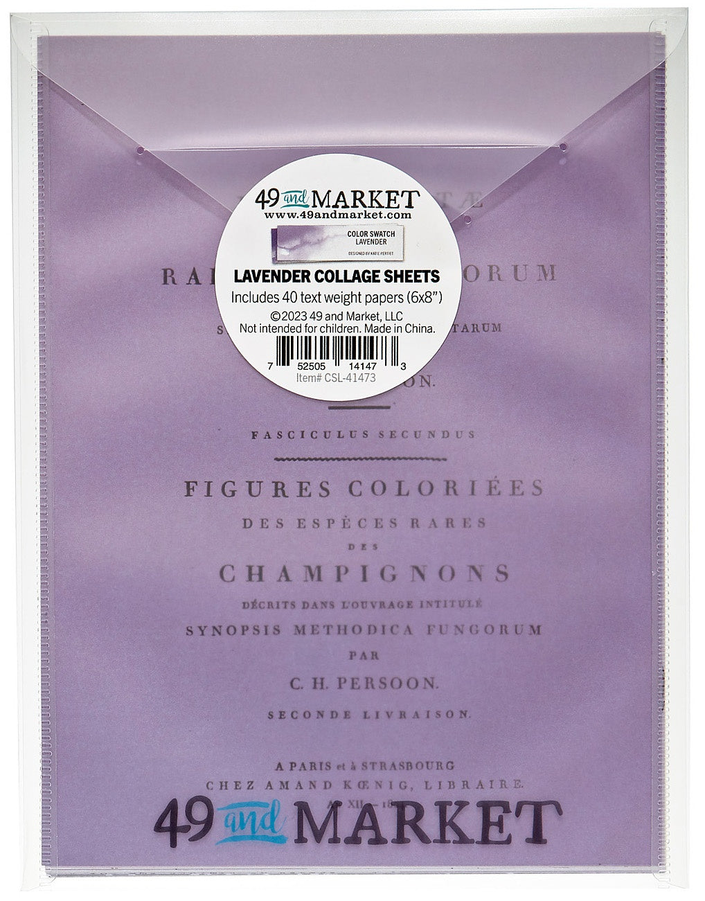 49 And Market Color Swatch: Lavender Collage Sheets 6"X8" - 40 Pcs
