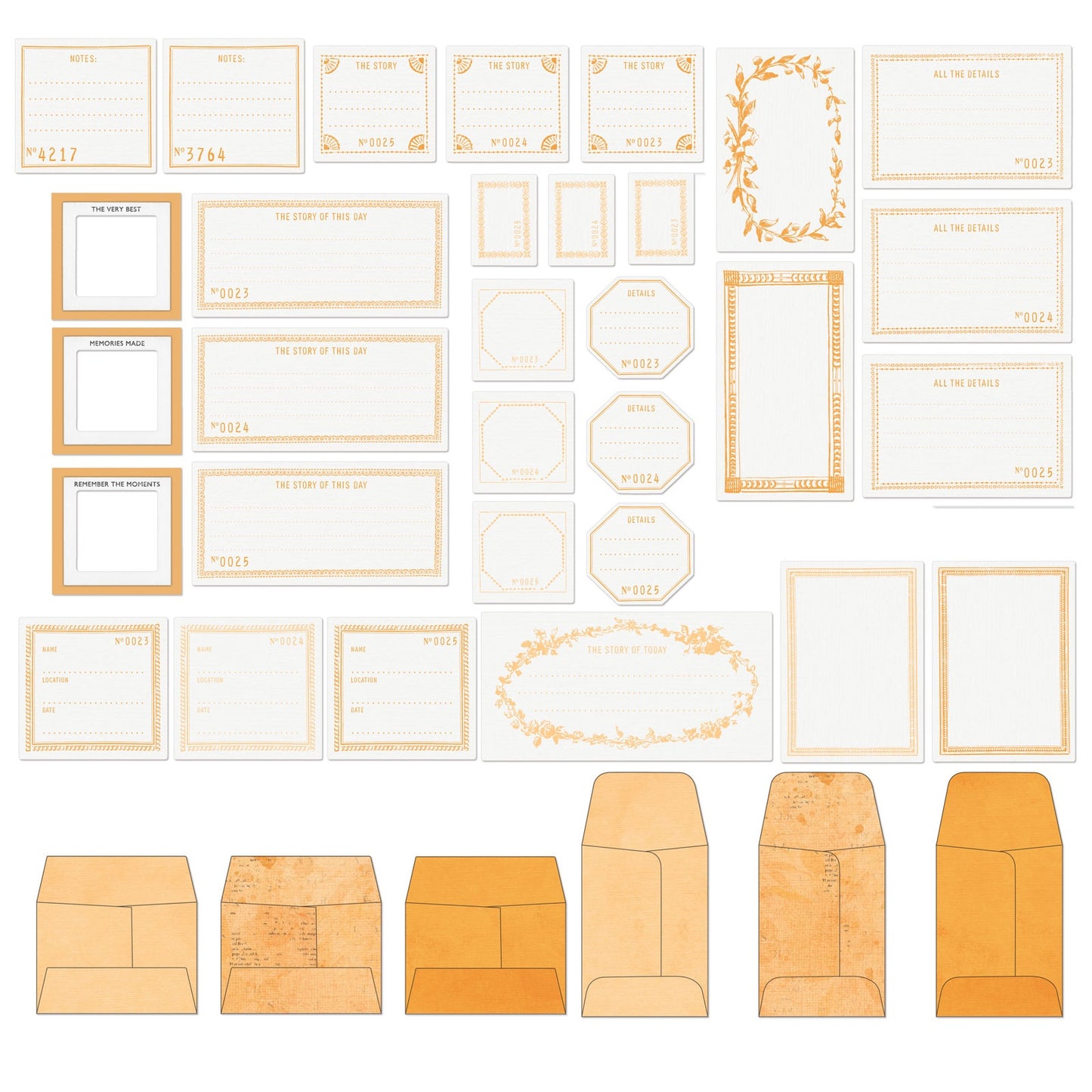 49 And Market Color Swatch: Peach Envelope Bits - 37 Pcs