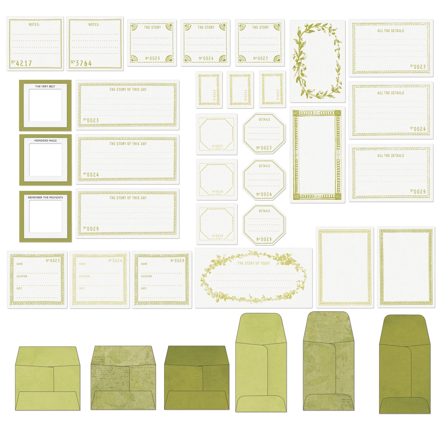 49 And Market Color Swatch: Grove Envelope Bits - 37 Pcs