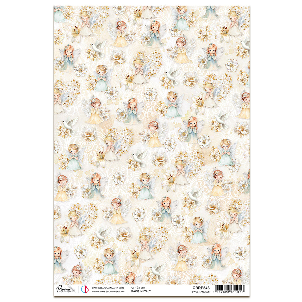 Ciao Bella Blessing Day A4 Rice Paper Sweet Angels (1pc)