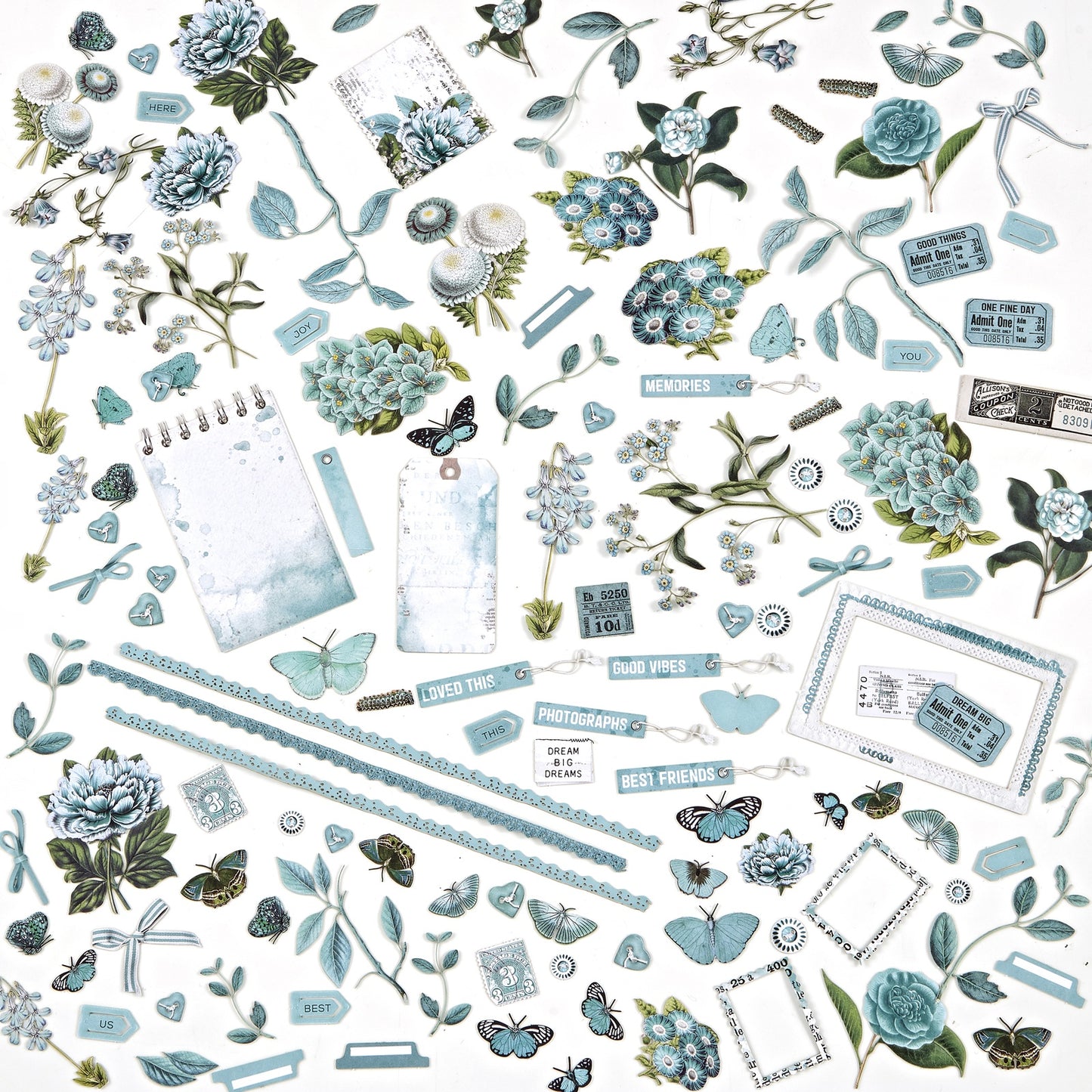 49 And Market Color Swatch: Teal Mini Laser Cut Outs - Elements