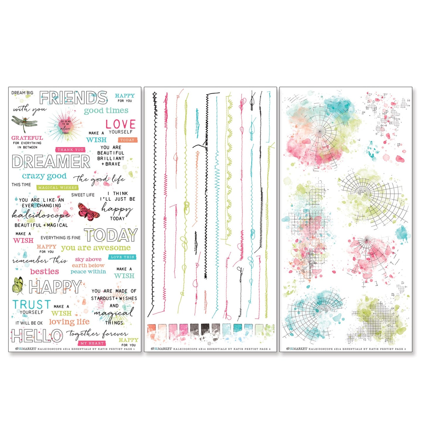 49 And Market Kaleidoscope Rub-On Transfer Set - Essentials