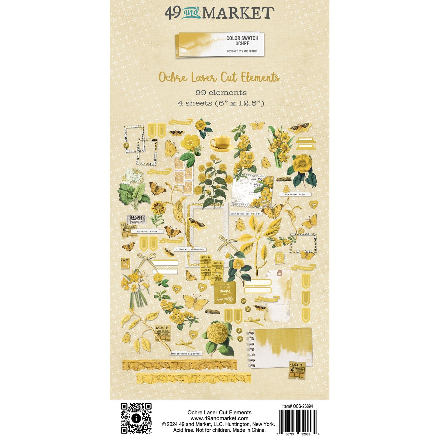 49 And Market Color Swatch: Ochre Laser Cut Outs - Elements