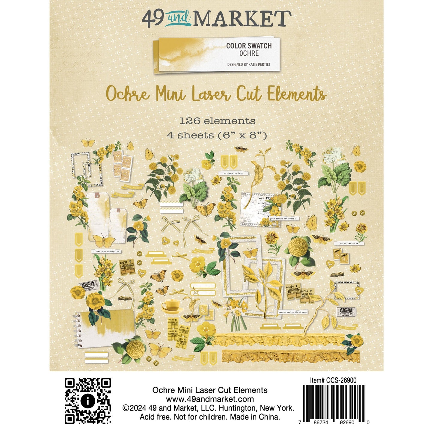 49 And Market Color Swatch: Ochre Mini Laser Cut Outs - Elements